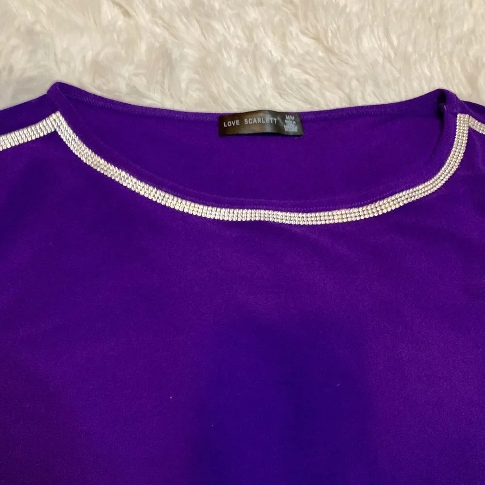 Love Scarlett Tops Women’s Size Medium Purple Blouse - Picture 4 of 7